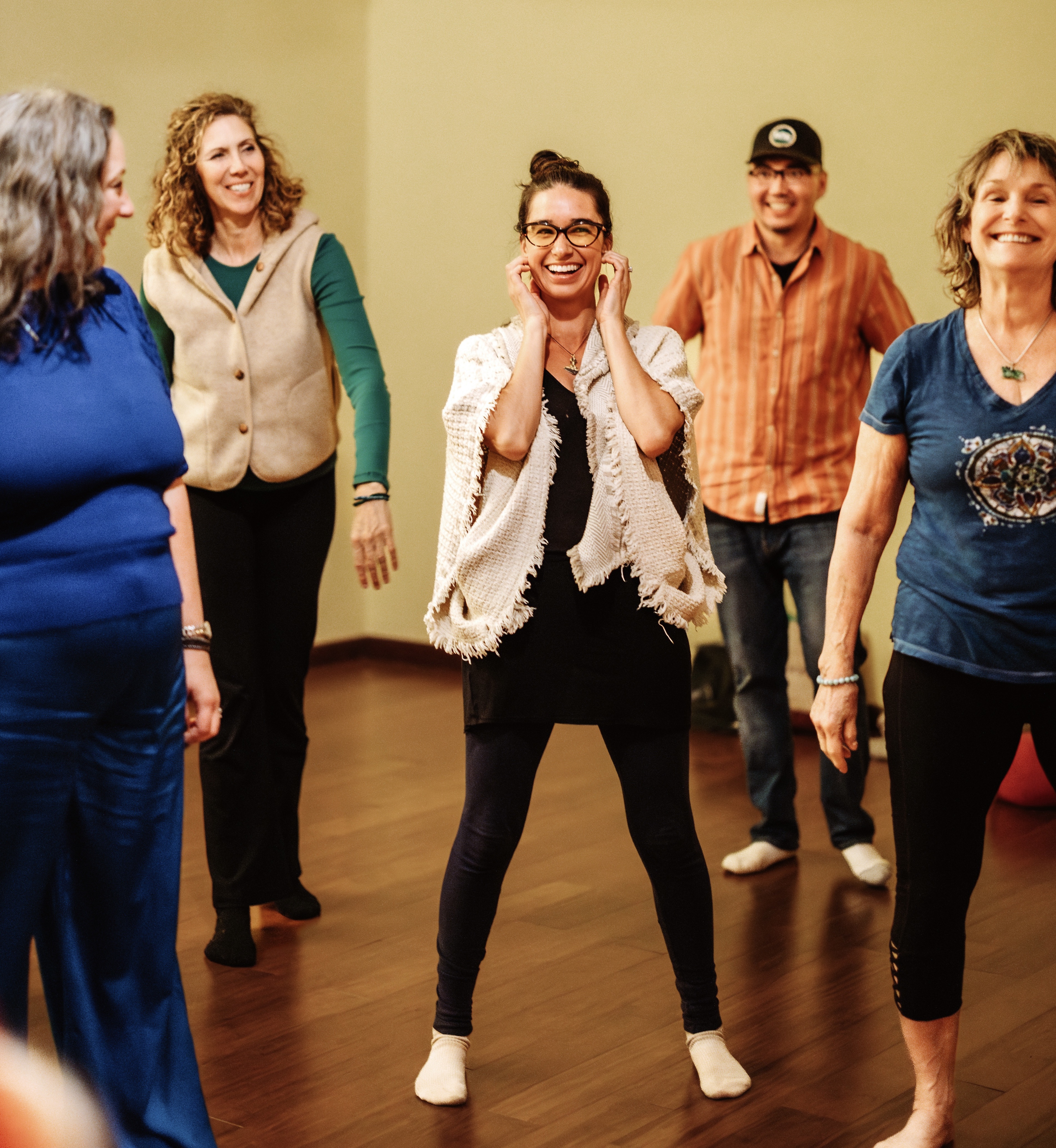 Participants celebrating after a Voice Activation class